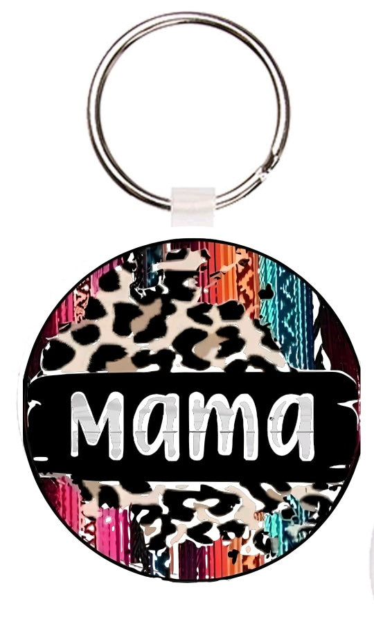 Mama Rustic Cheetah Keychain