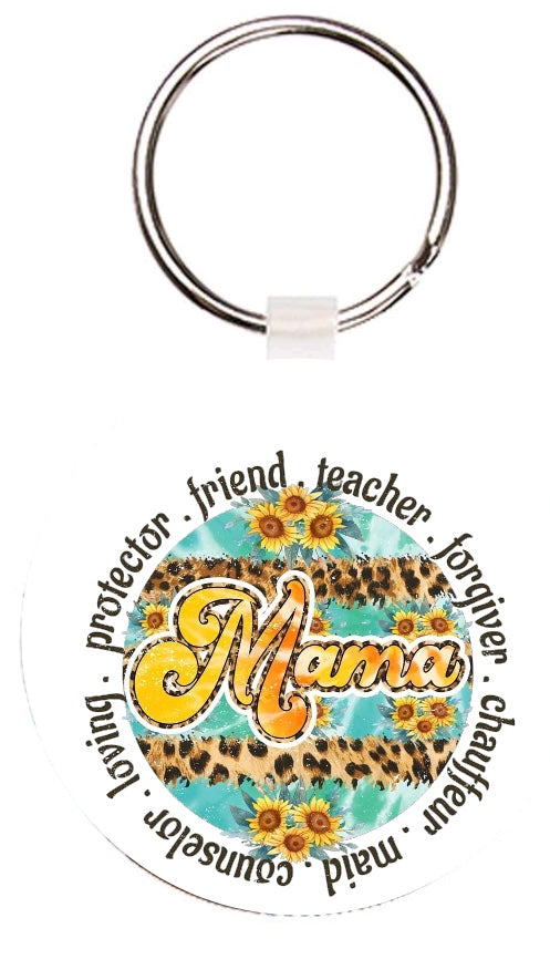 Sunflower Mama Keychain